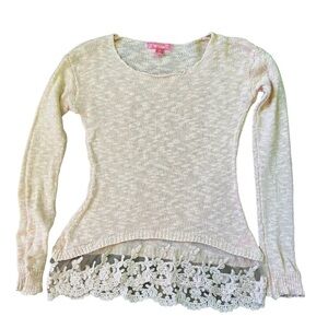 Say What? Light Pink Knit Long Sleeve Top Size 14